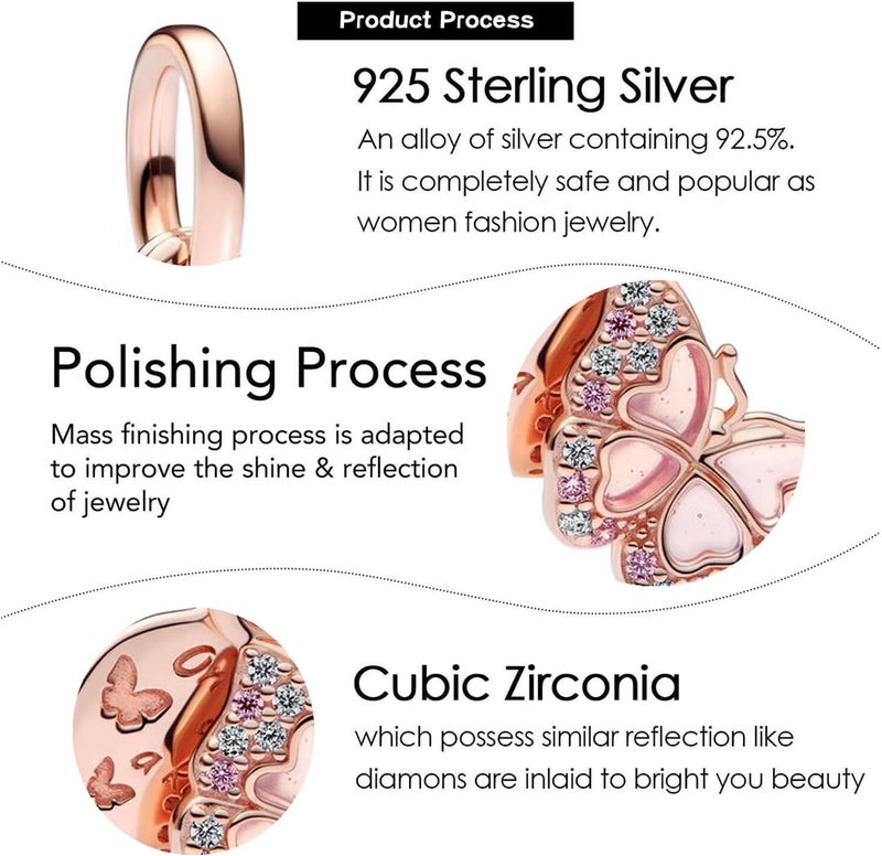 VALGACLS Mom Wife Daughter Love Heart Wedding Rings Charms 925 Sterling Silver Charms for Bracelets Necklace Valentine's Day Mother's Day Jewelry Charm for Women - Image 5